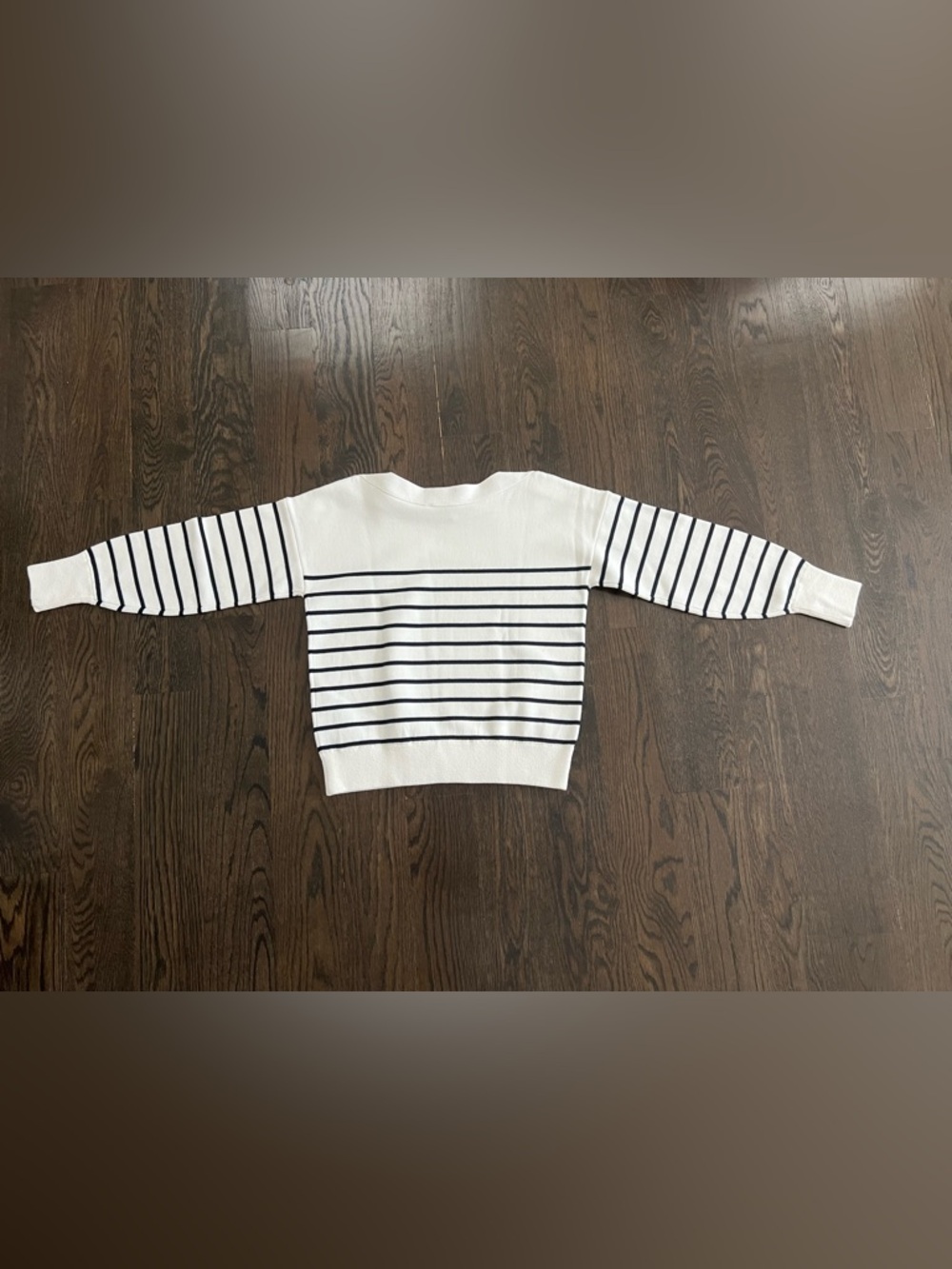 Sezane Alba Cotton Jumper Sweater in Natural Navy XS - Picture 12 of 12